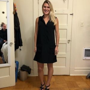 Banana Republic Black Summer V Neck Shift Dress